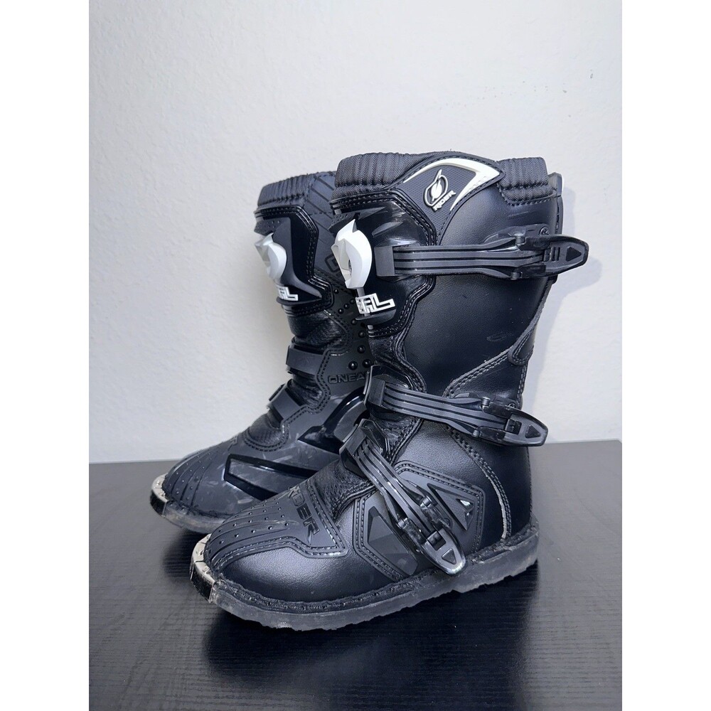 O’Neal Rider Motocross Boots - Black/White - Youth Size 3 - O’Neal Rider MX Boot